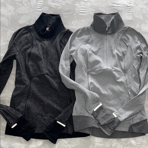 lululemon athletica Tops - Bundle of Lululemon Women's Black and Gray 1/4 zips- Set of 2